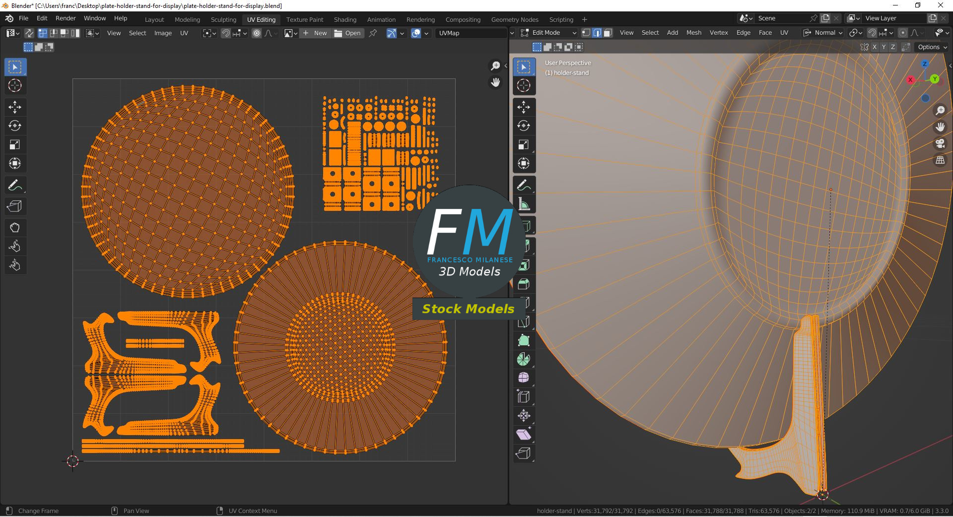 3D-Modell - Dekoteller mit Aufsteller - 10