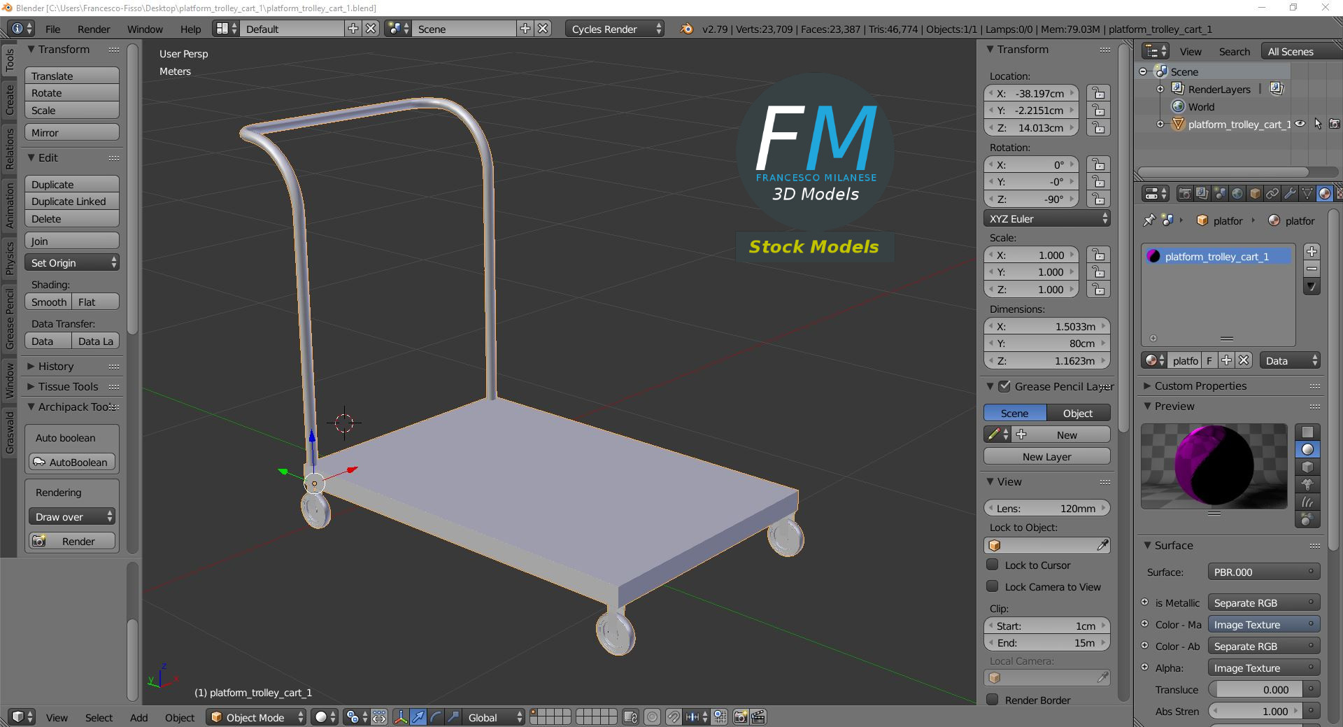 3D-Modell - Plattformwagen - 09
