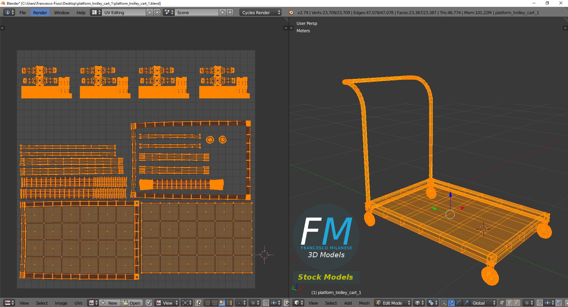 3D-Modell - Plattformwagen - 10