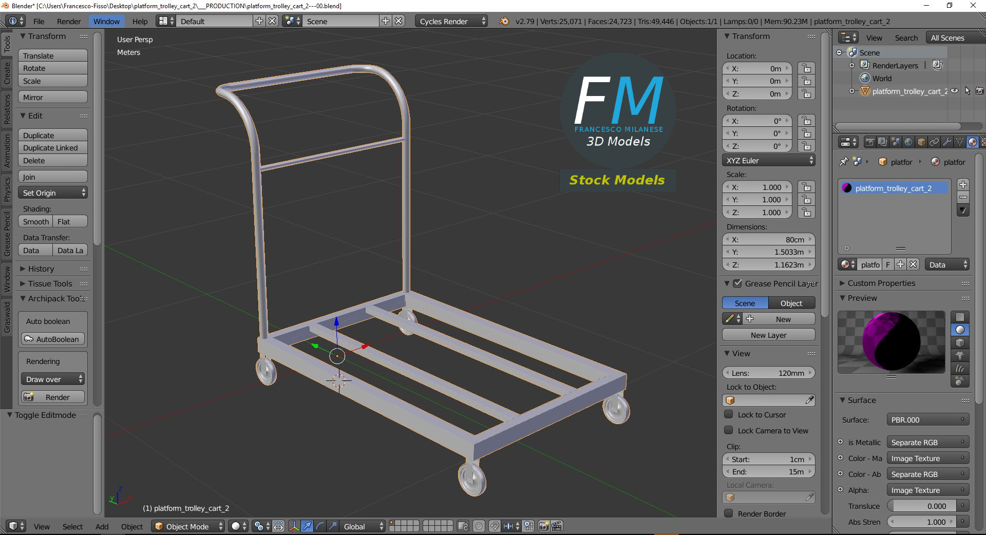 3D-Modell - Offener Plattformwagen - 09
