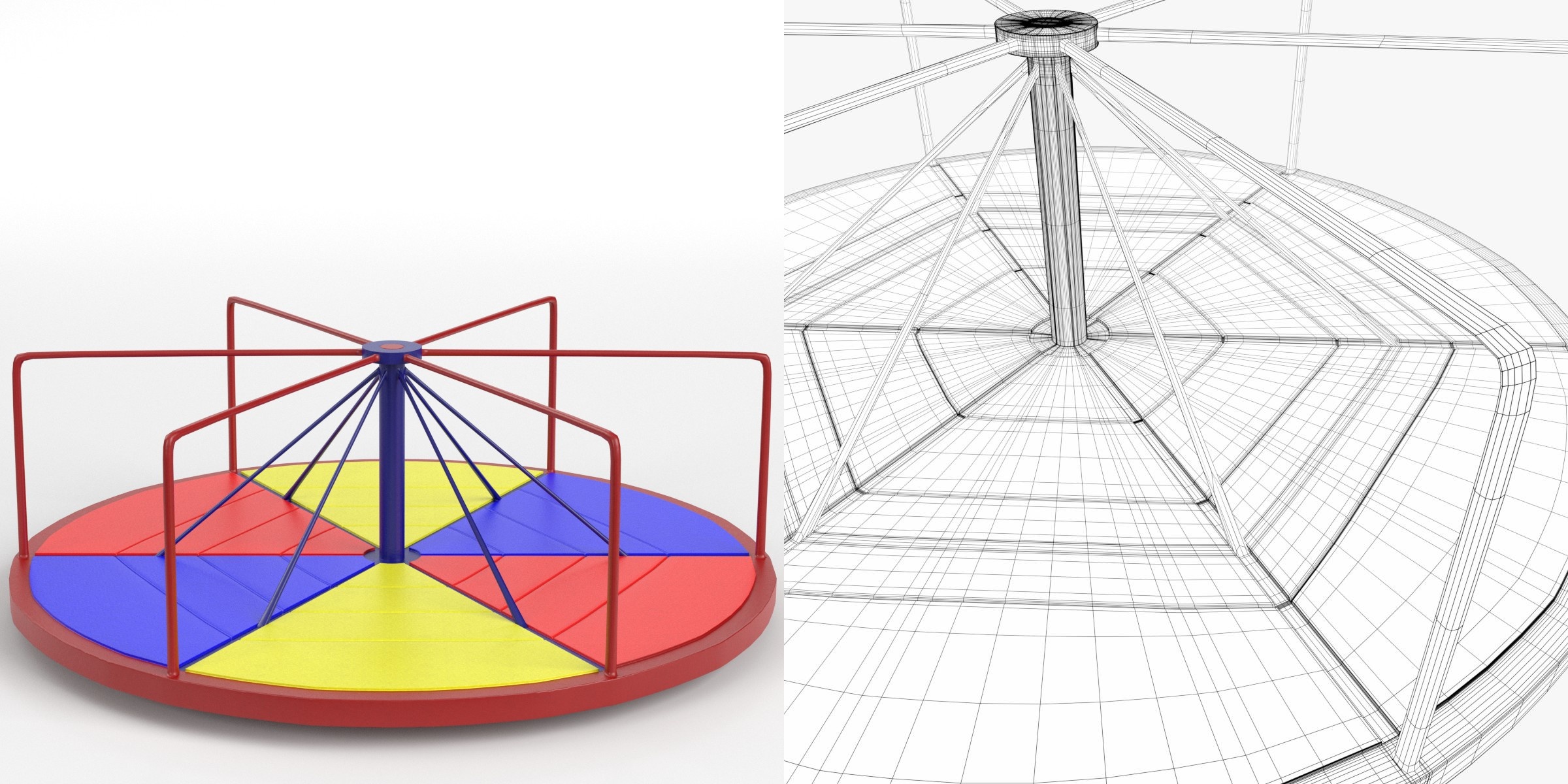 3D-Modell - Spielplatzkarussell