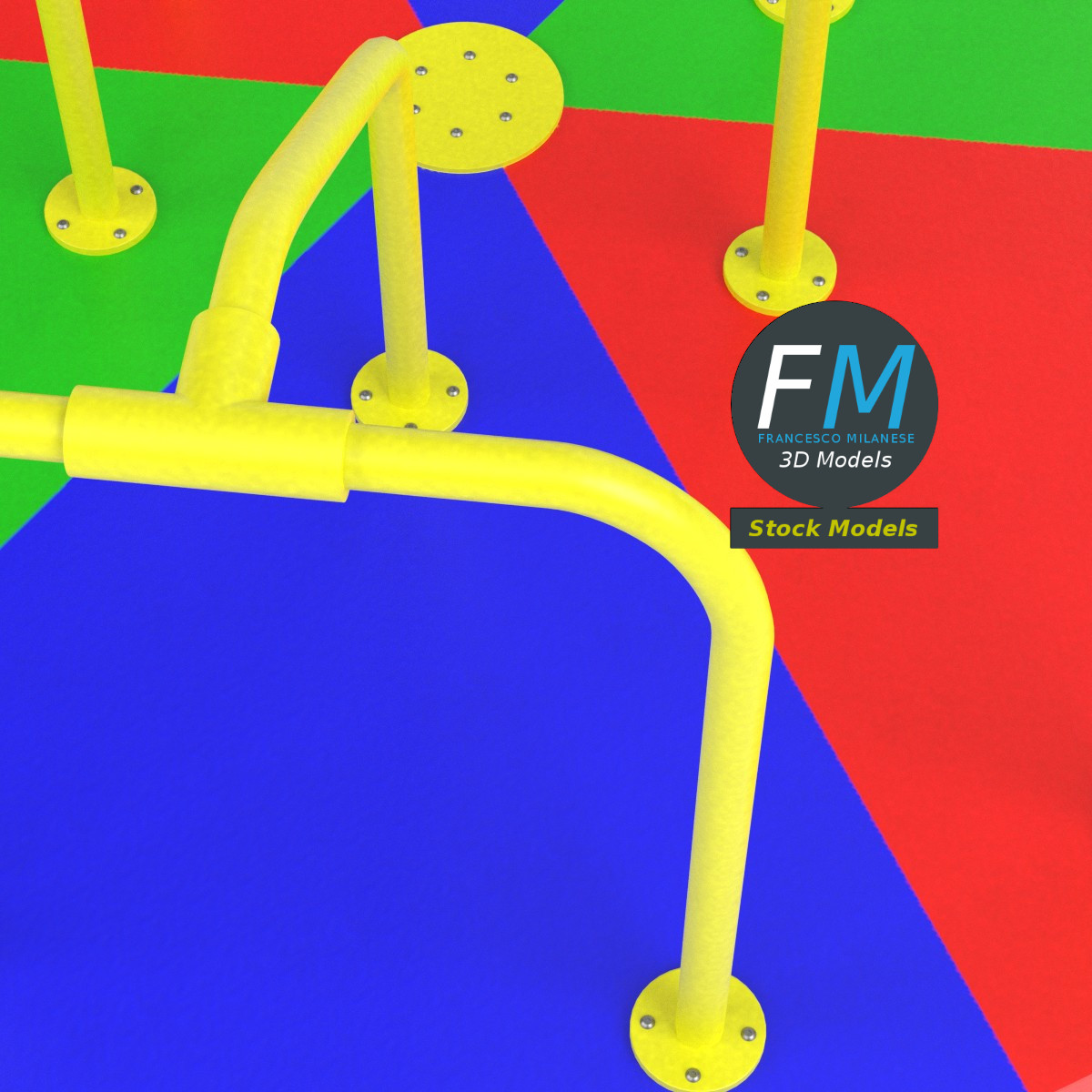 3D-Modell - Spielplatzkarussell mit Handläufen - 04