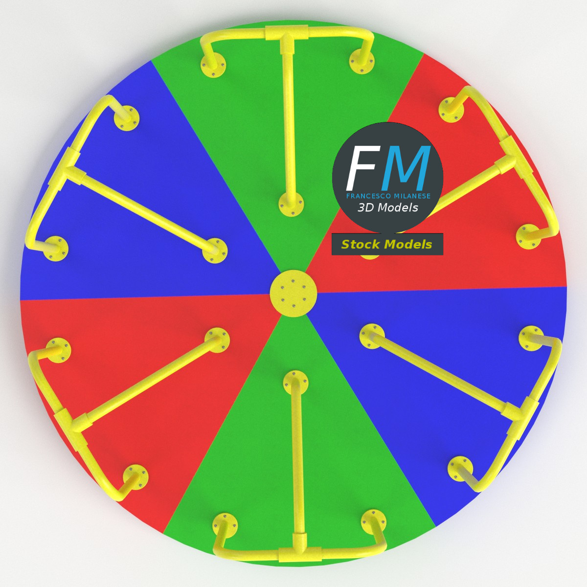 3D-Modell - Spielplatzkarussell mit Handläufen - 06