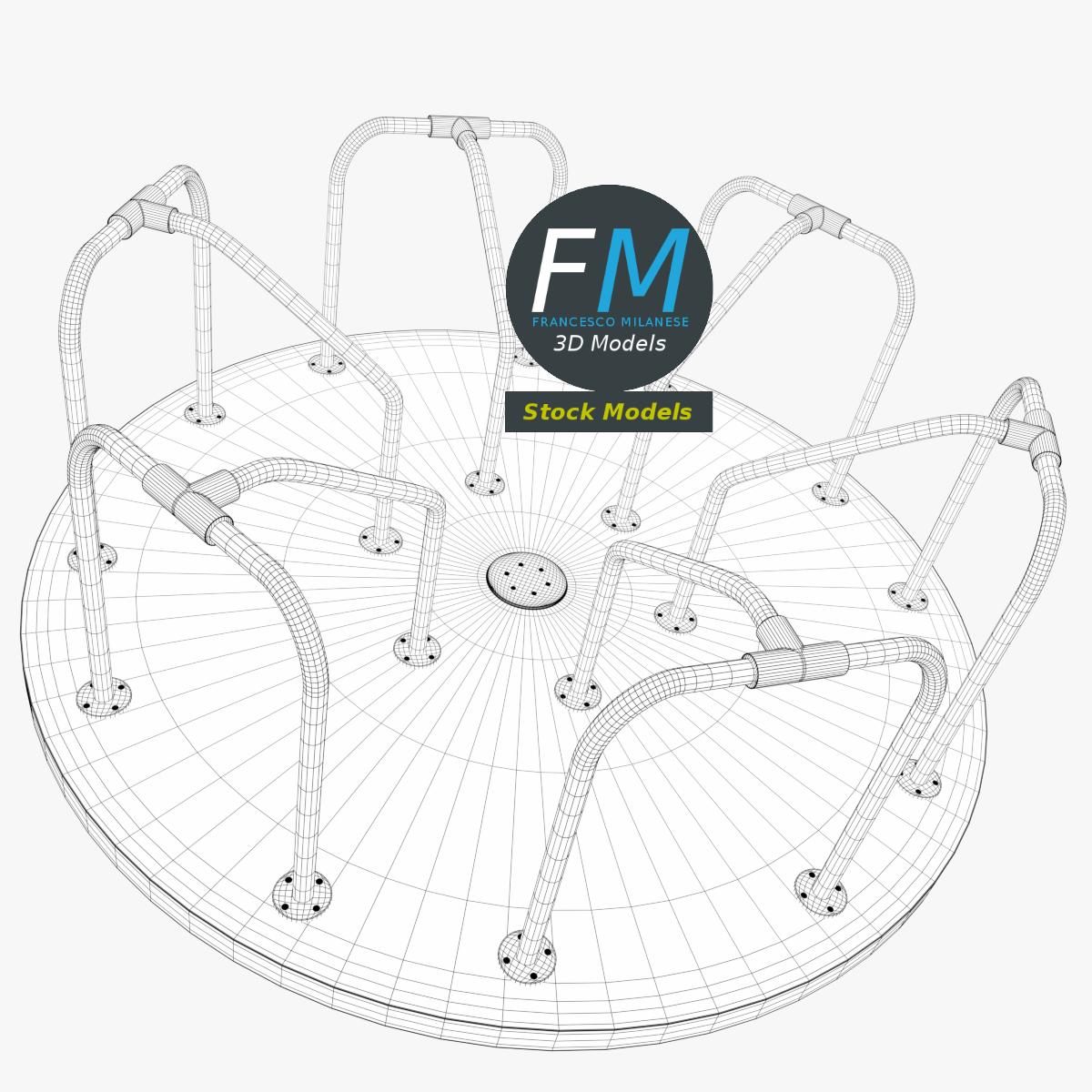 3D-Modell - Spielplatzkarussell mit Handläufen - 07