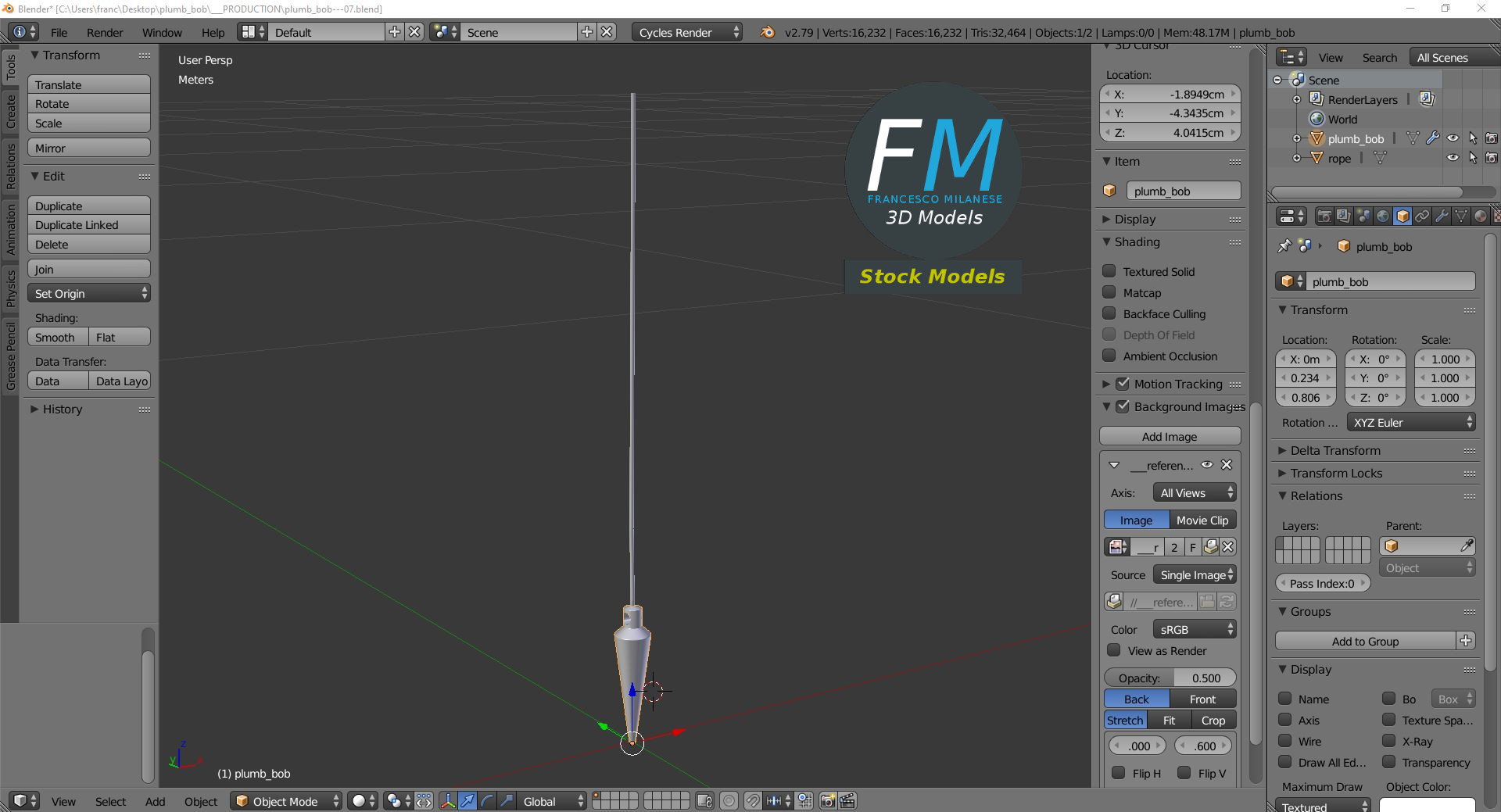 3D-Modell - Senklot - 07