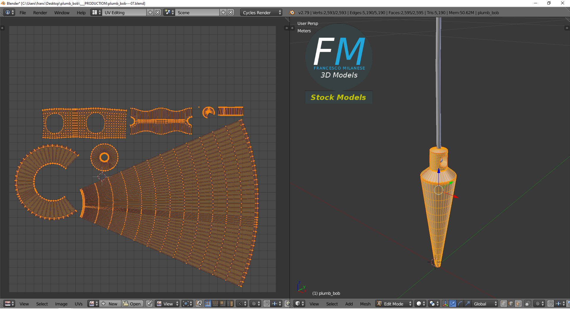 3D-Modell - Senklot - 08