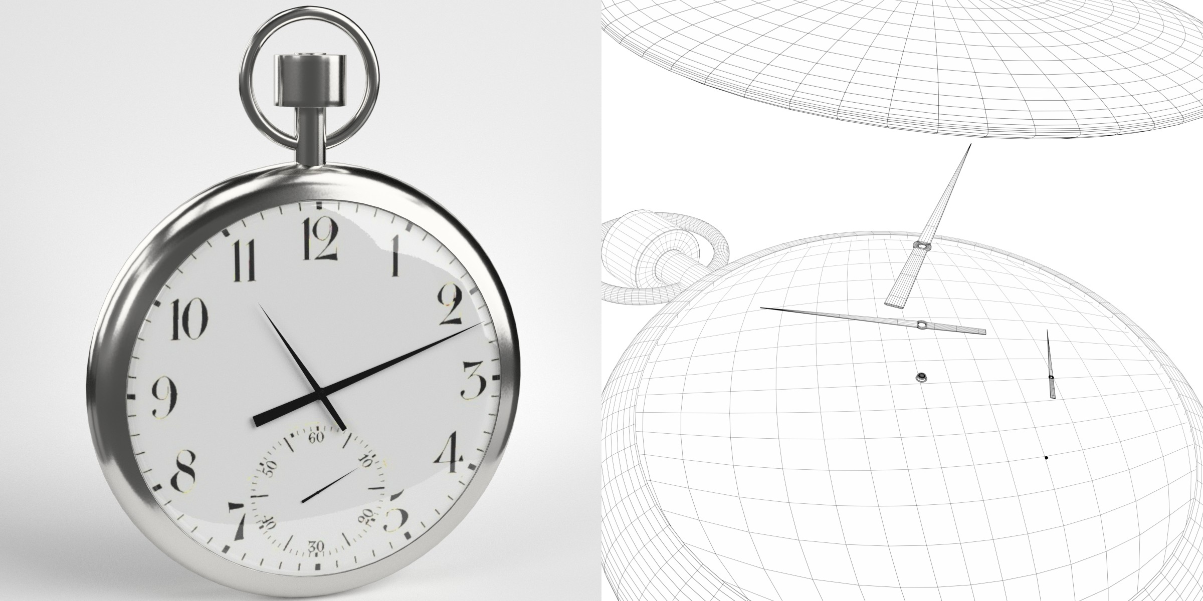 3D-Modell - Taschenuhr