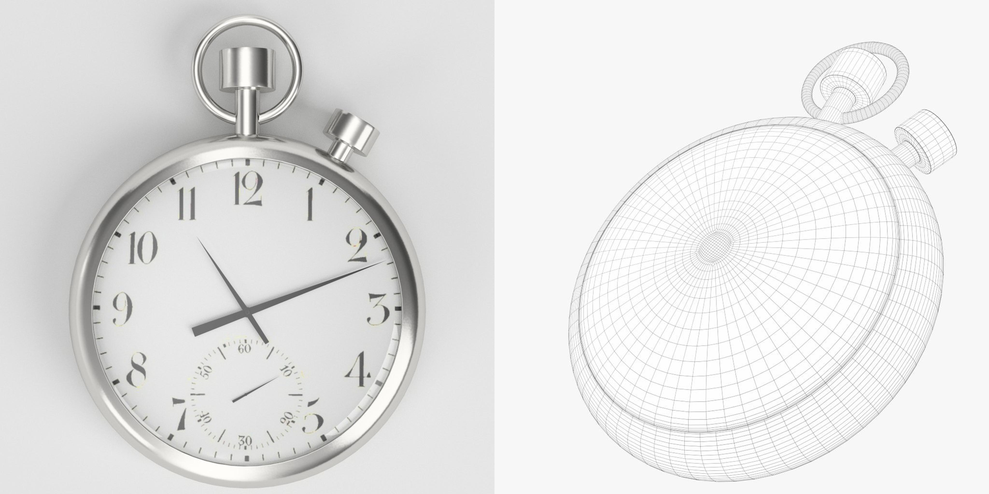 3D-Modell - Taschenuhr
