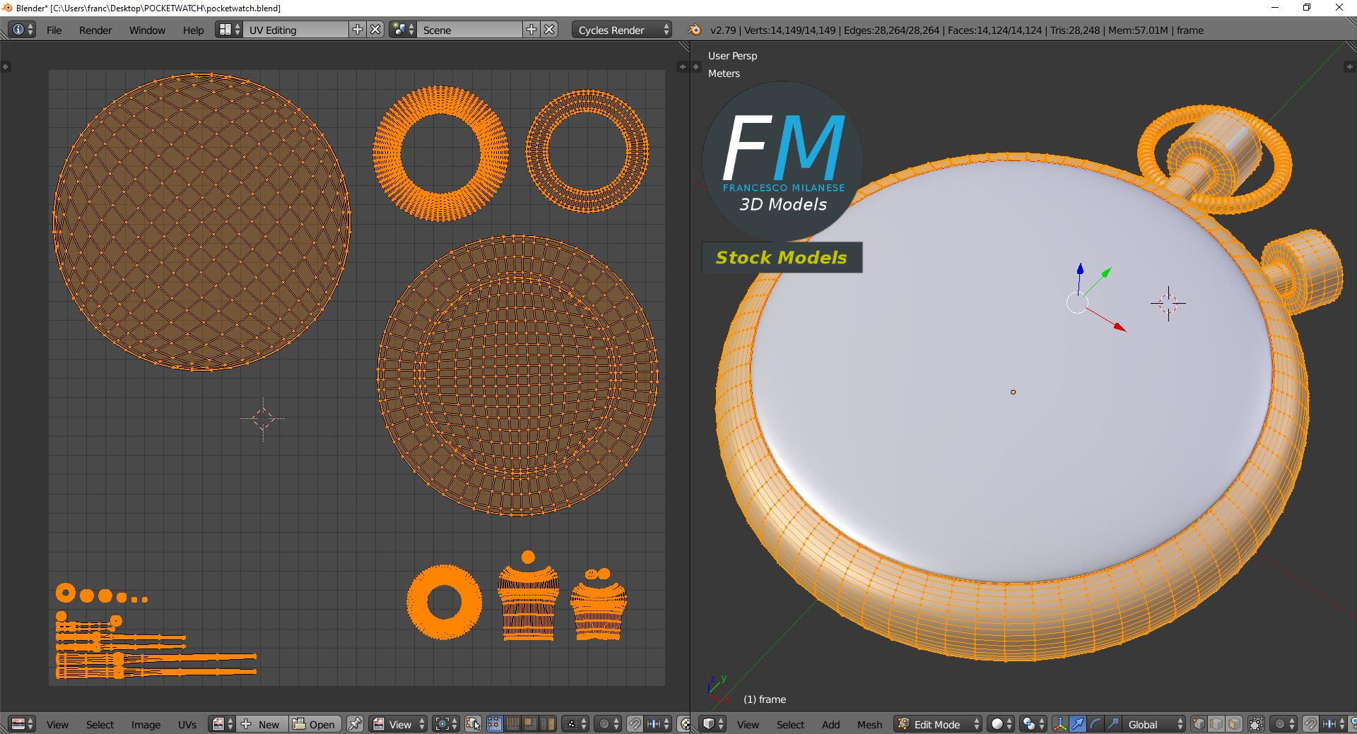 3D-Modell - Taschenuhr - 10