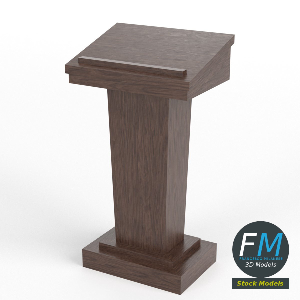 3D-Modell - Rednerpult aus Holz - 01
