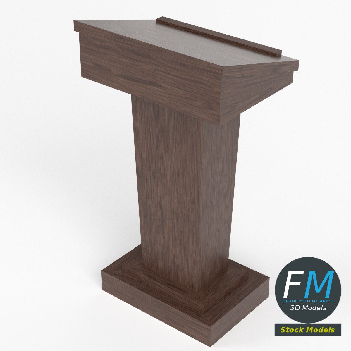 3D-Modell - Rednerpult aus Holz - 02