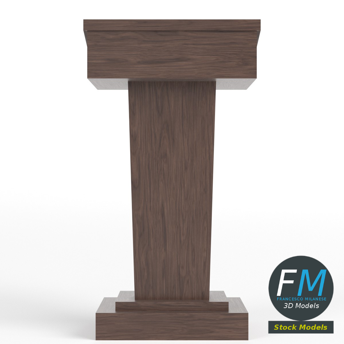 3D-Modell - Rednerpult aus Holz - 03