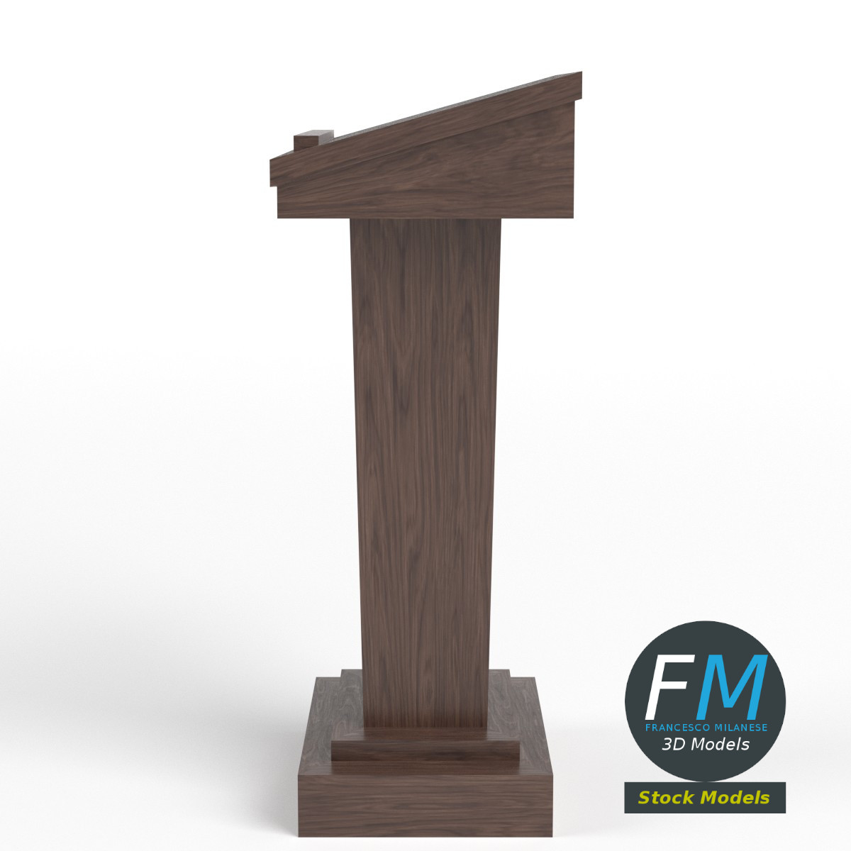 3D-Modell - Rednerpult aus Holz - 04