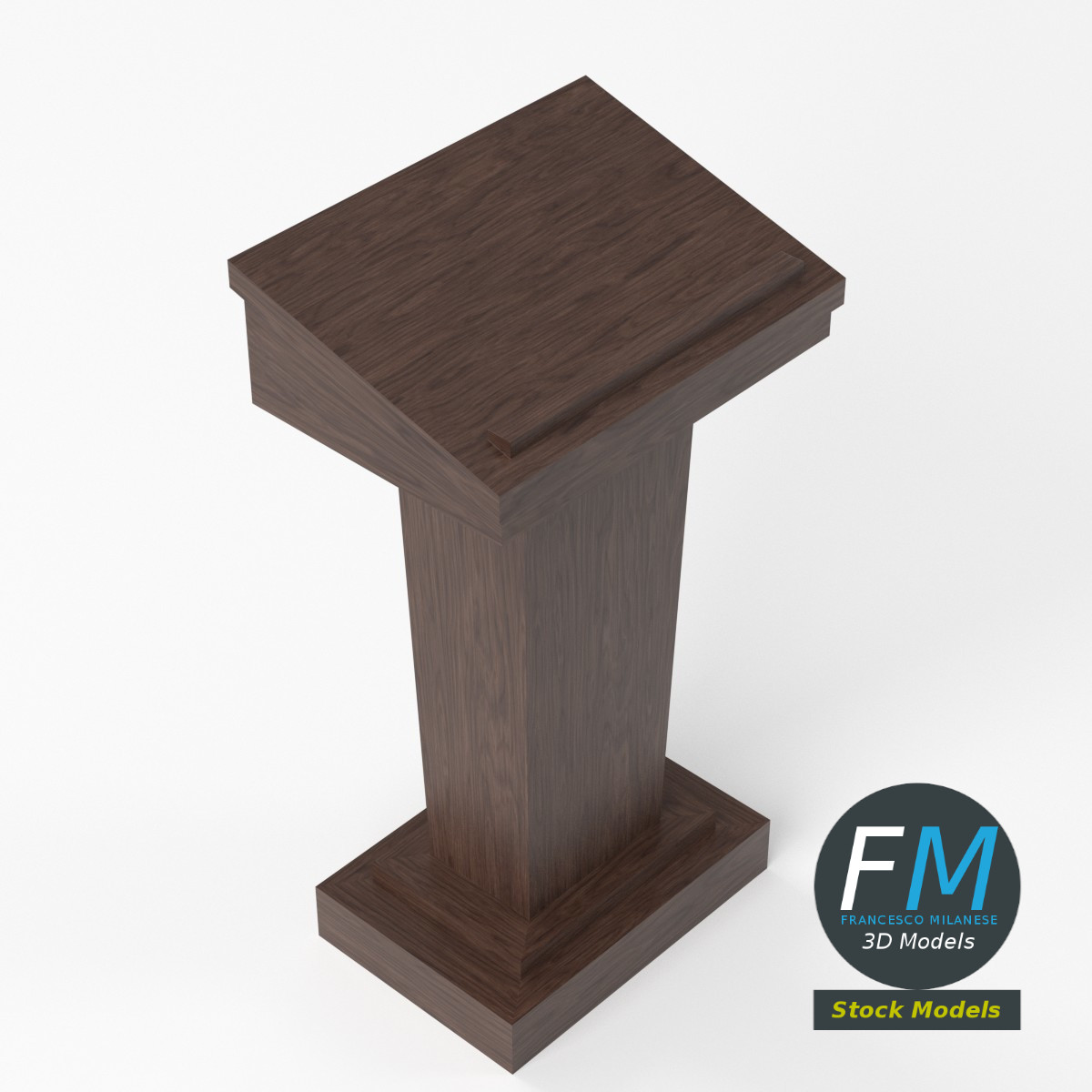 3D-Modell - Rednerpult aus Holz - 05