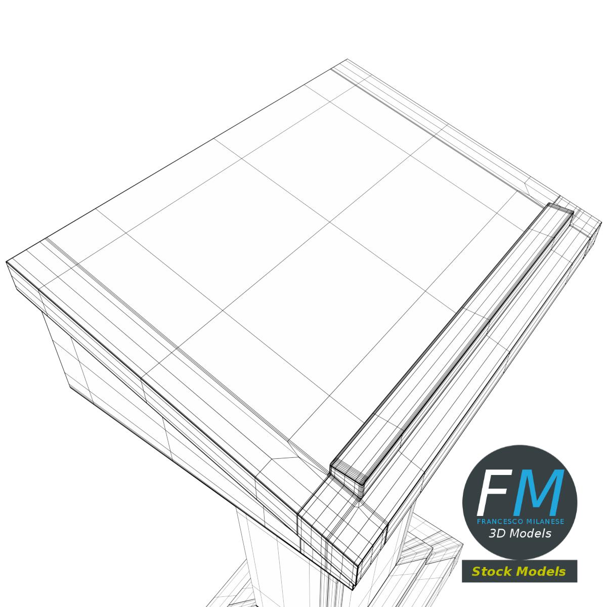 3D-Modell - Rednerpult aus Holz - 08