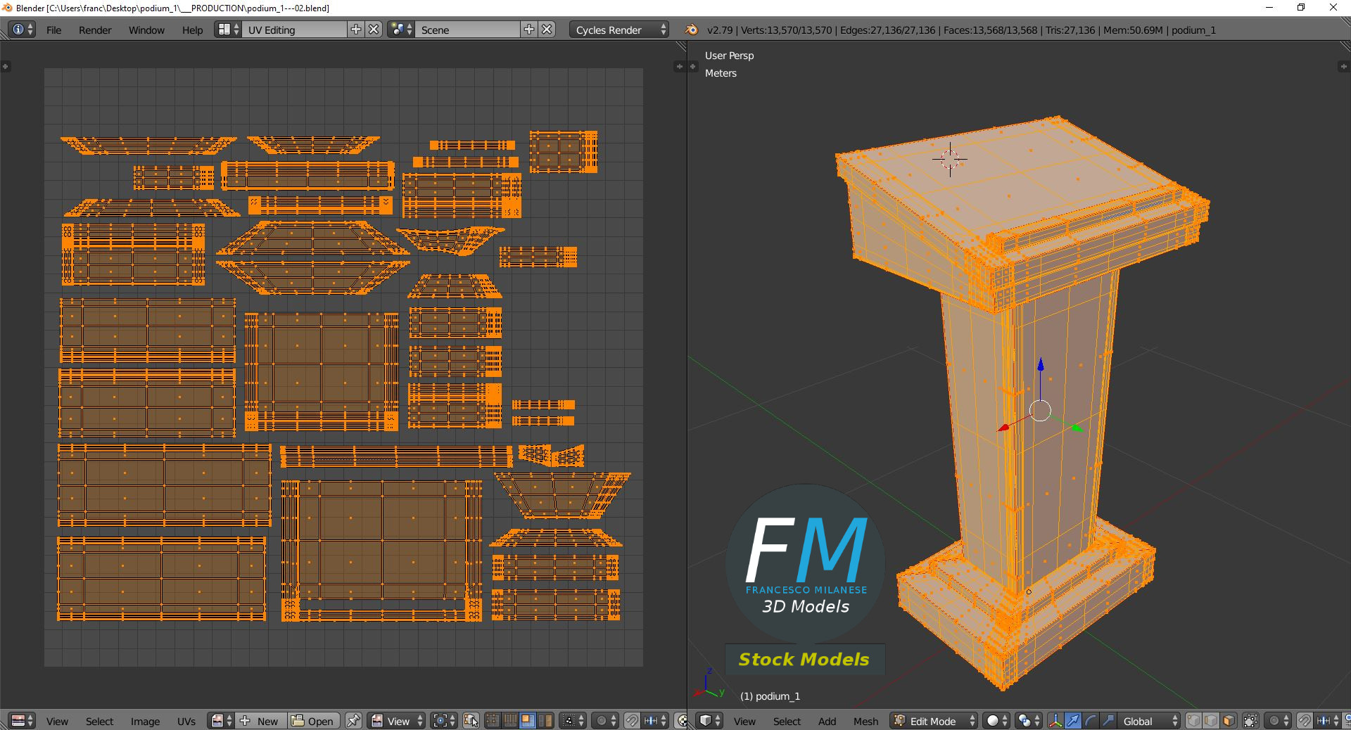 3D-Modell - Rednerpult aus Holz - 10