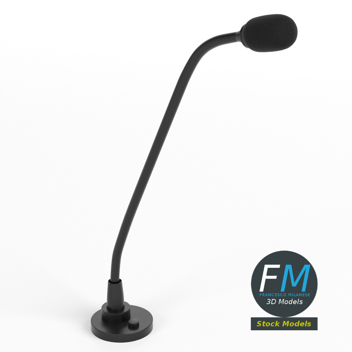 3D-Modell - Rednerpult-Mikrofon - 01