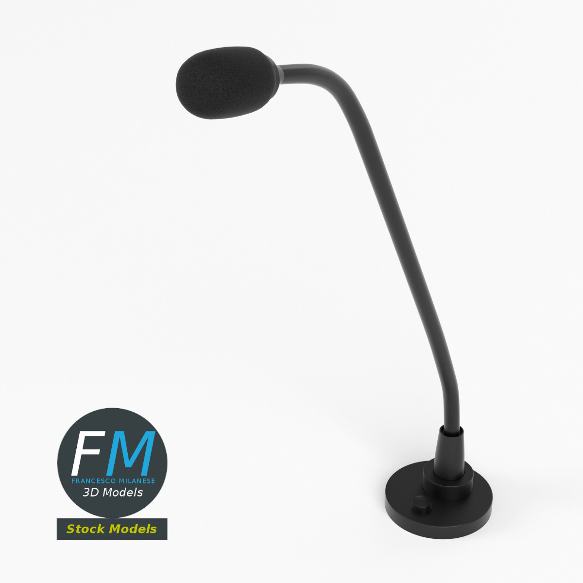 3D-Modell - Rednerpult-Mikrofon - 02