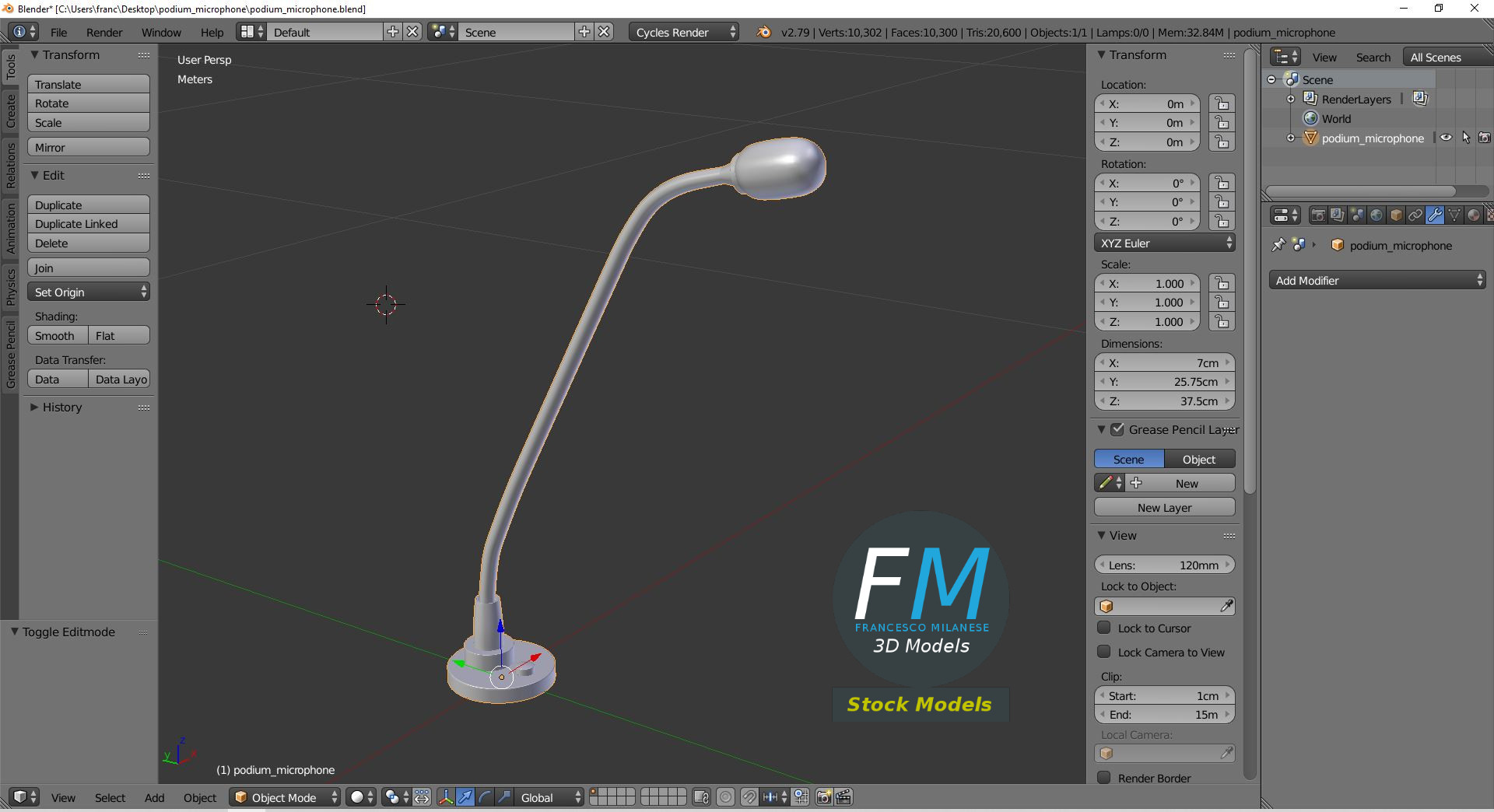 3D-Modell - Rednerpult-Mikrofon - 09