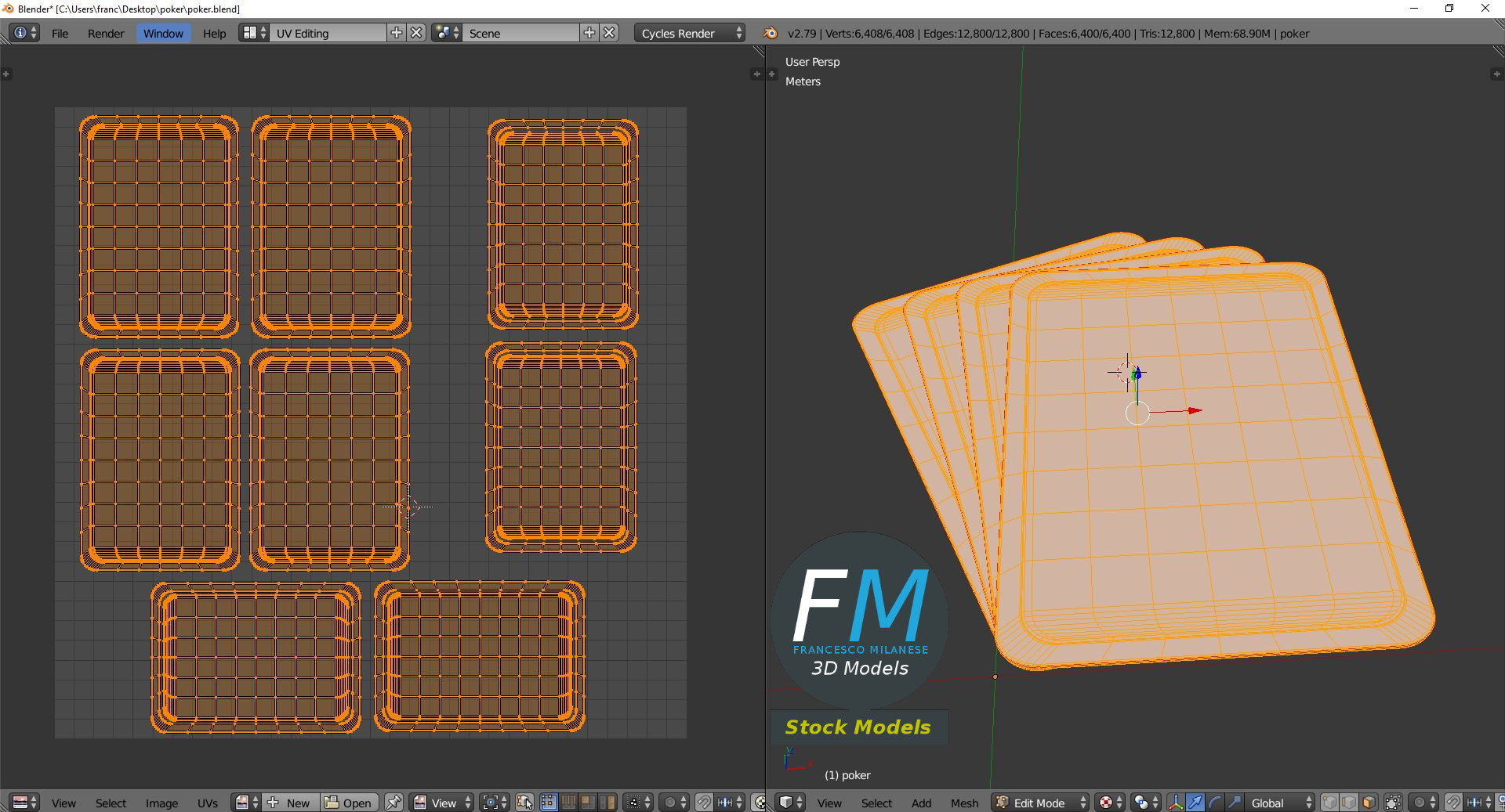 3D-Modell - Poker-Spielkarten Asse - 10