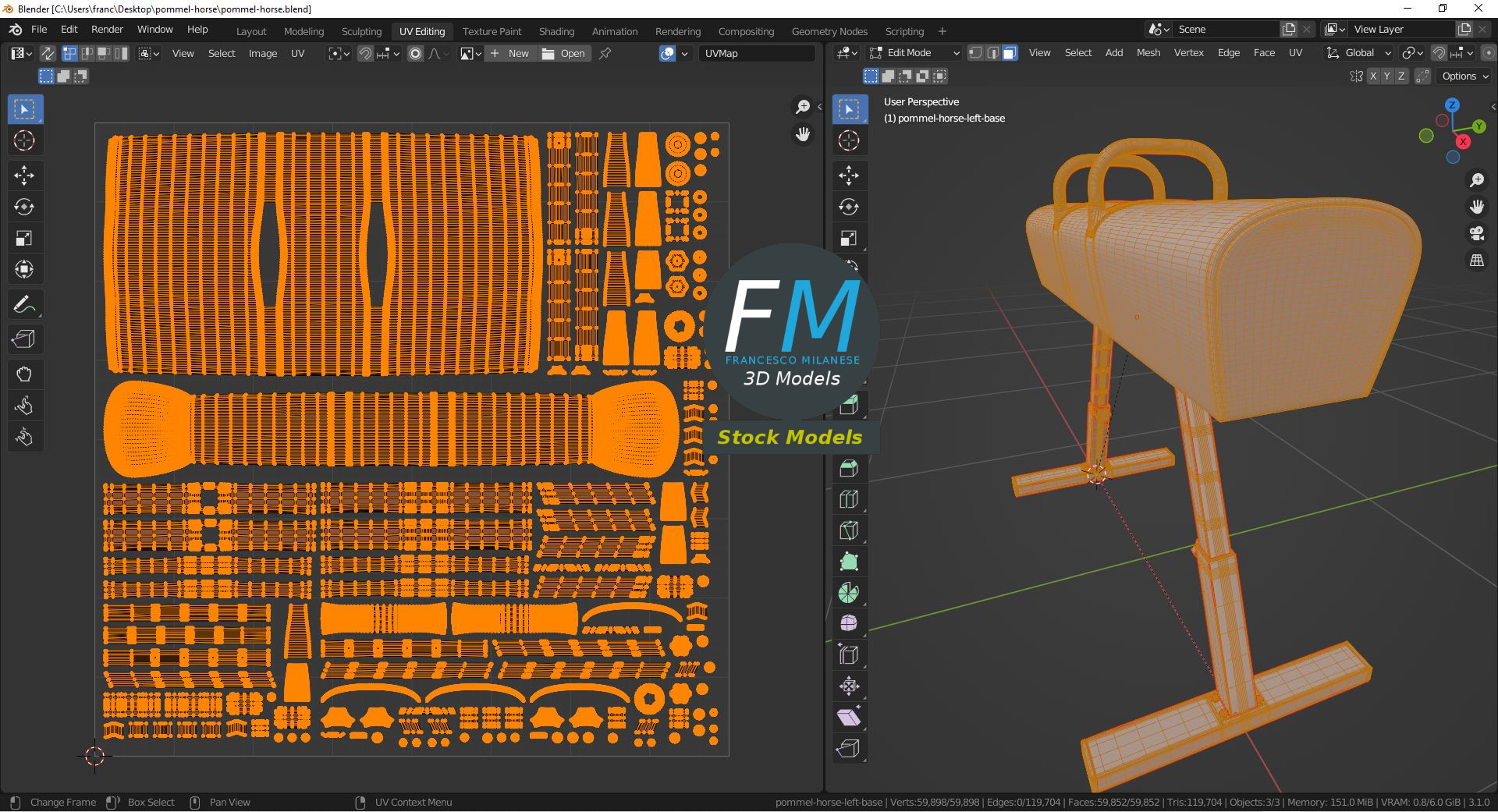 3D-Modell - Pauschenpferd - 10