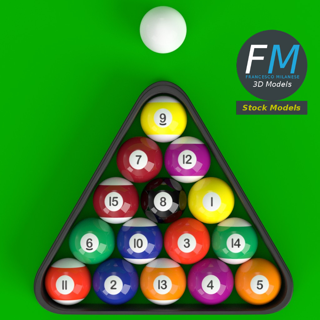 3D-Modell - Poolbillardkugeln Set - 06