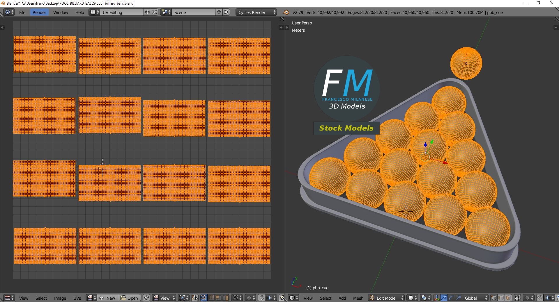 3D-Modell - Poolbillardkugeln Set - 10