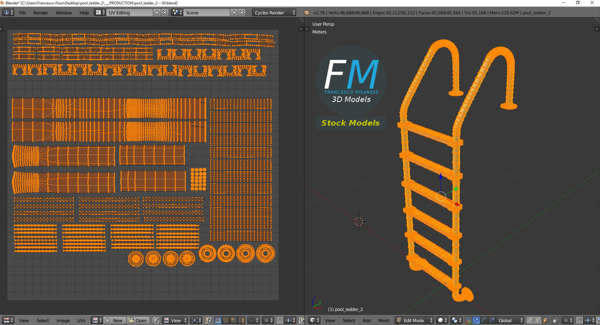 3D-Modell - Schwimmbadleiter - 10