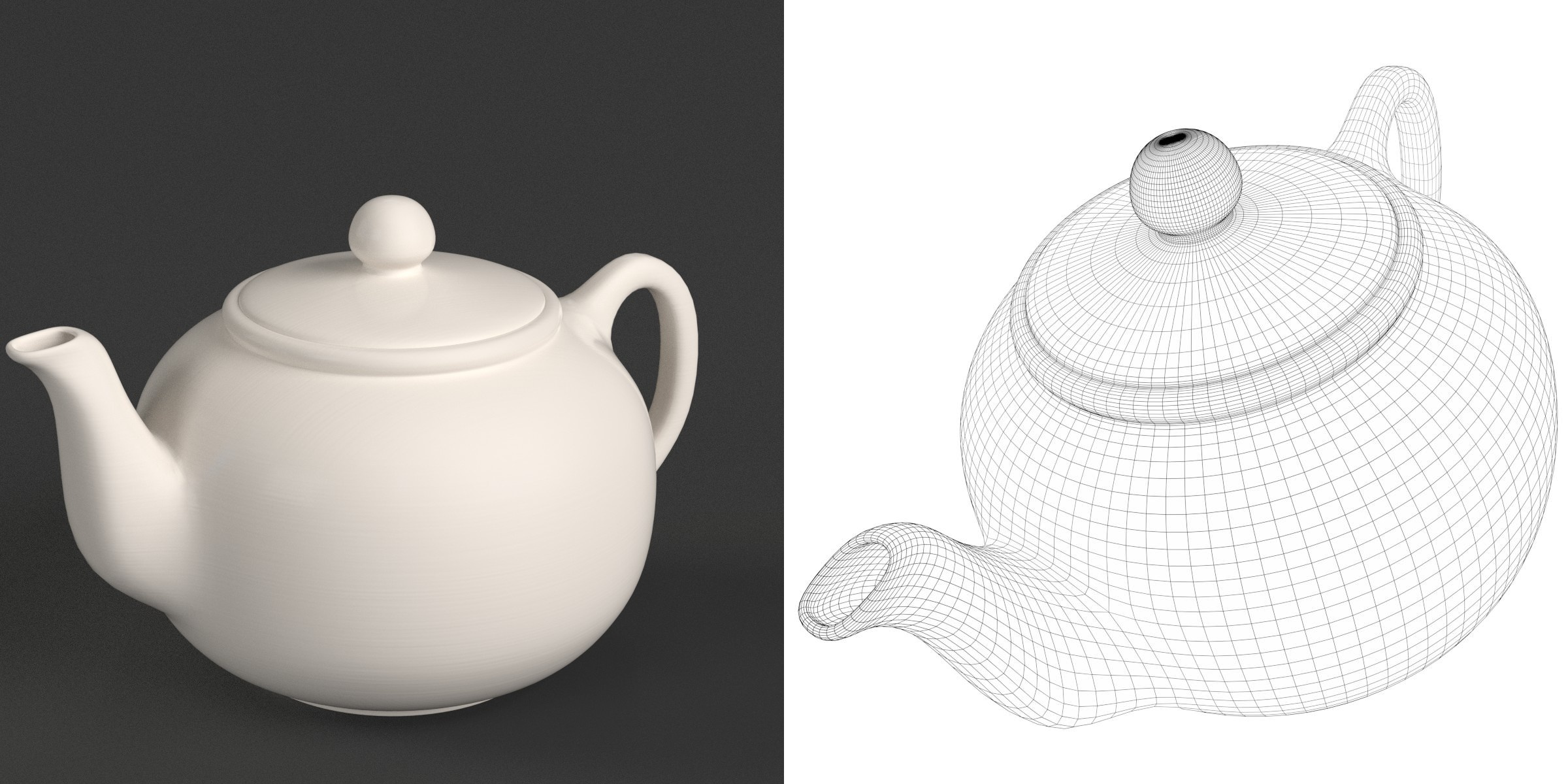 3D-Modell - Teekanne aus Porzellan