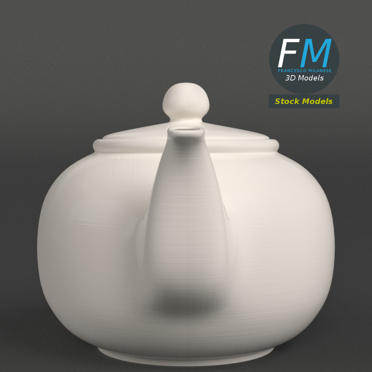 3D-Modell - Teekanne aus Porzellan - 04