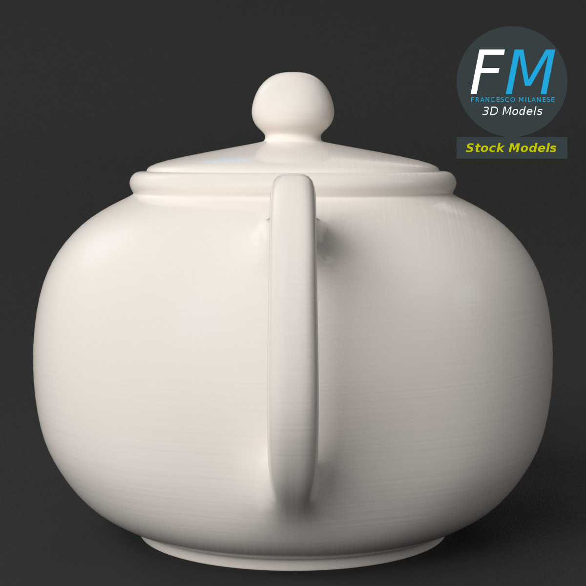 3D-Modell - Teekanne aus Porzellan - 05