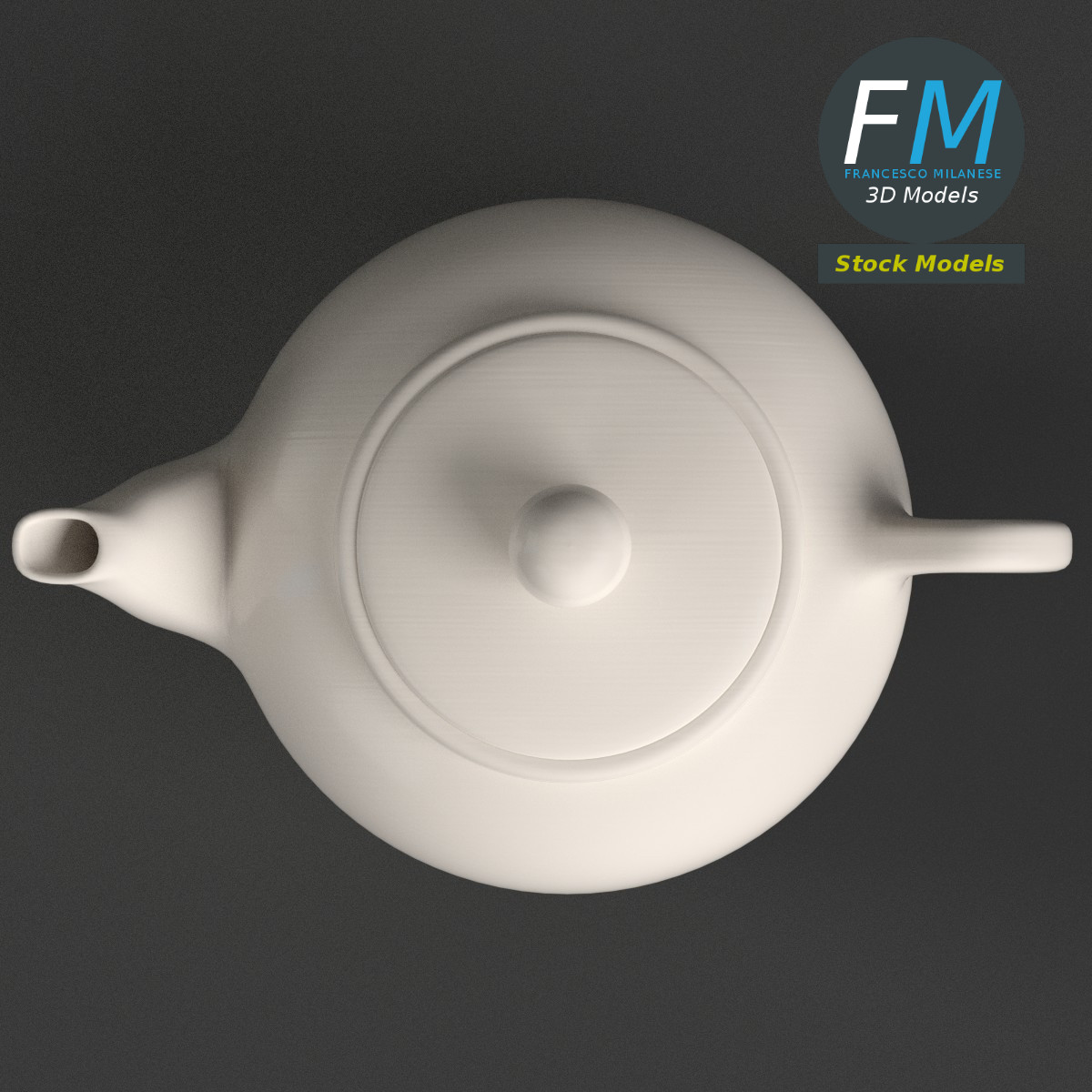 3D-Modell - Teekanne aus Porzellan - 06