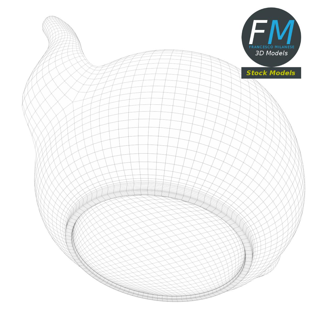 3D-Modell - Teekanne aus Porzellan - 08