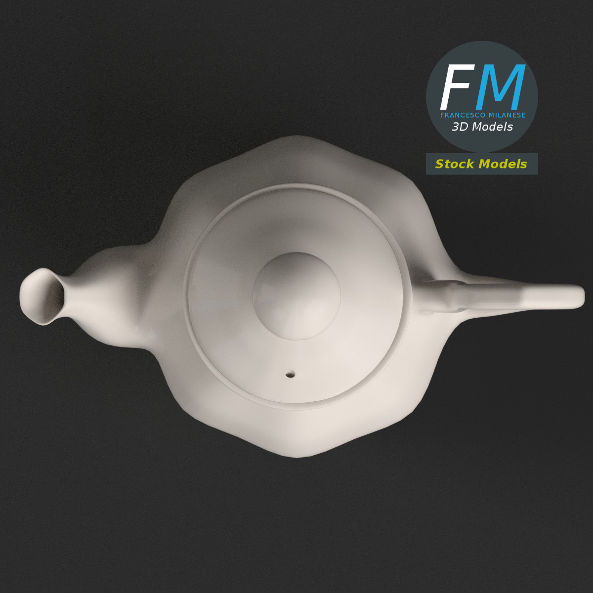 3D-Modell - Teekanne aus Porzellan - 06