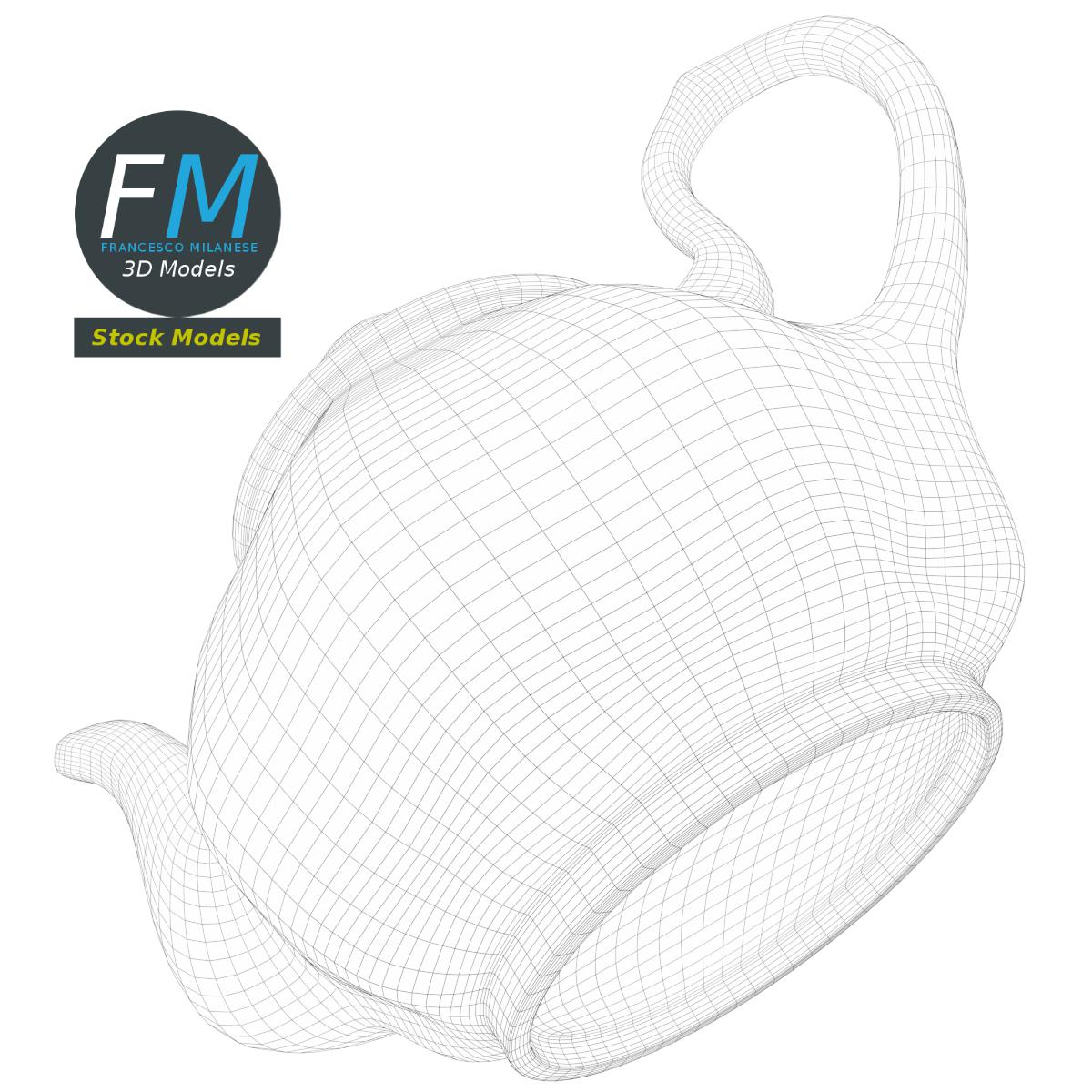 3D-Modell - Teekanne aus Porzellan - 08