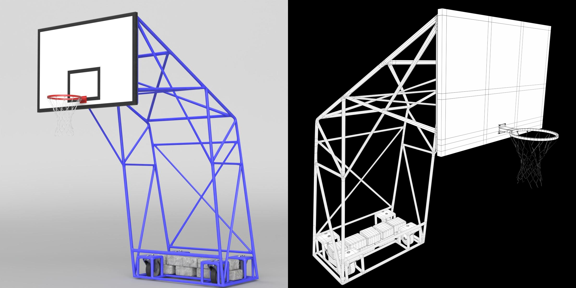 3D-Modell - Tragbarer Outdoor-Basketballkorb