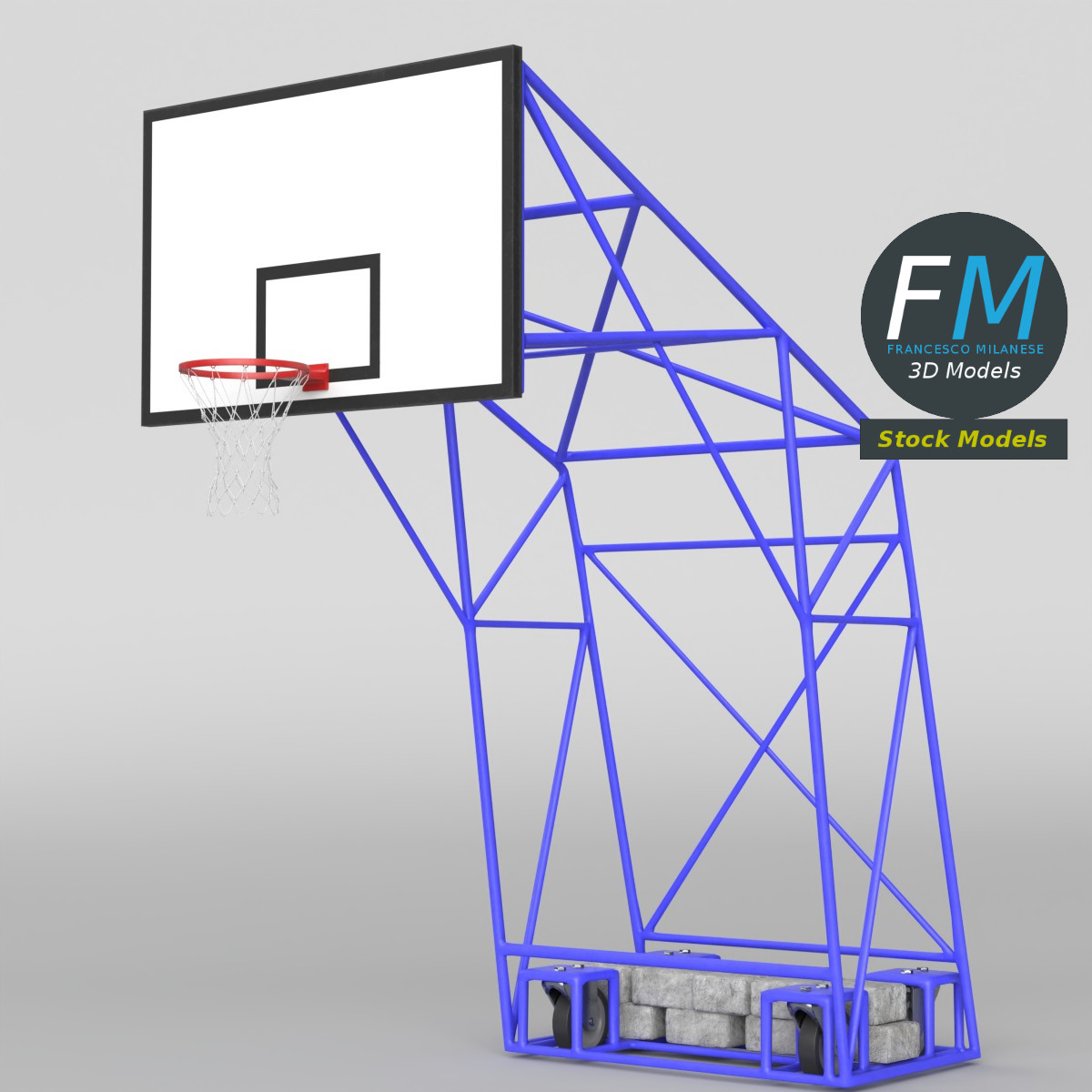 3D-Modell - Tragbarer Outdoor-Basketballkorb - 01