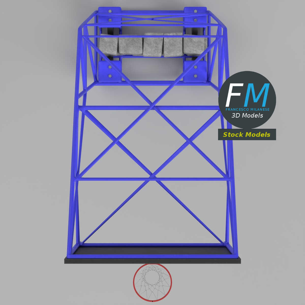 3D-Modell - Tragbarer Outdoor-Basketballkorb - 06