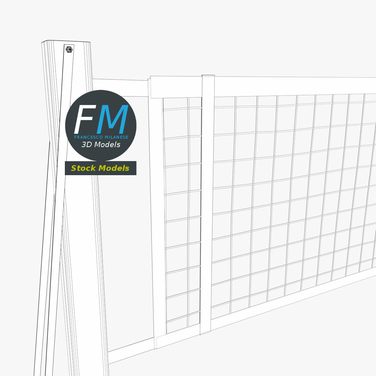 3D Model - Portable Volleyball Net with Wheeled Posts - 07