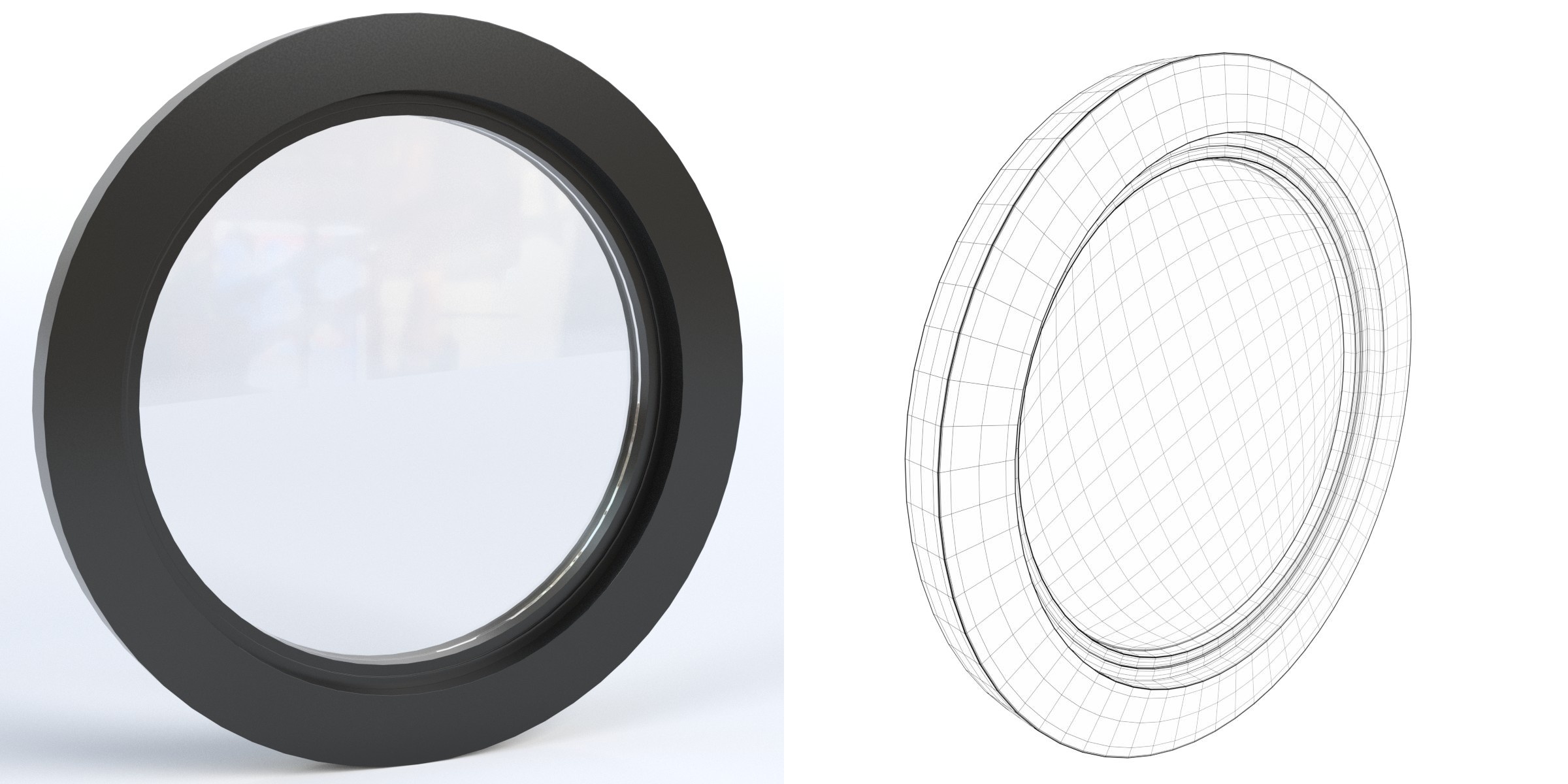 3D-Modell - Rundes Bullaugenfenster