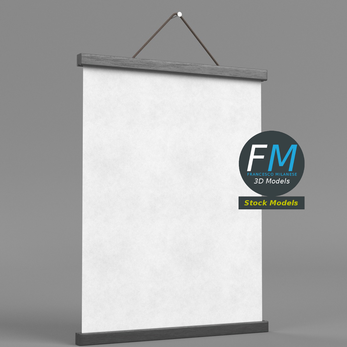 3D-Modell - Posterhalter mit Seilaufhängung - 01