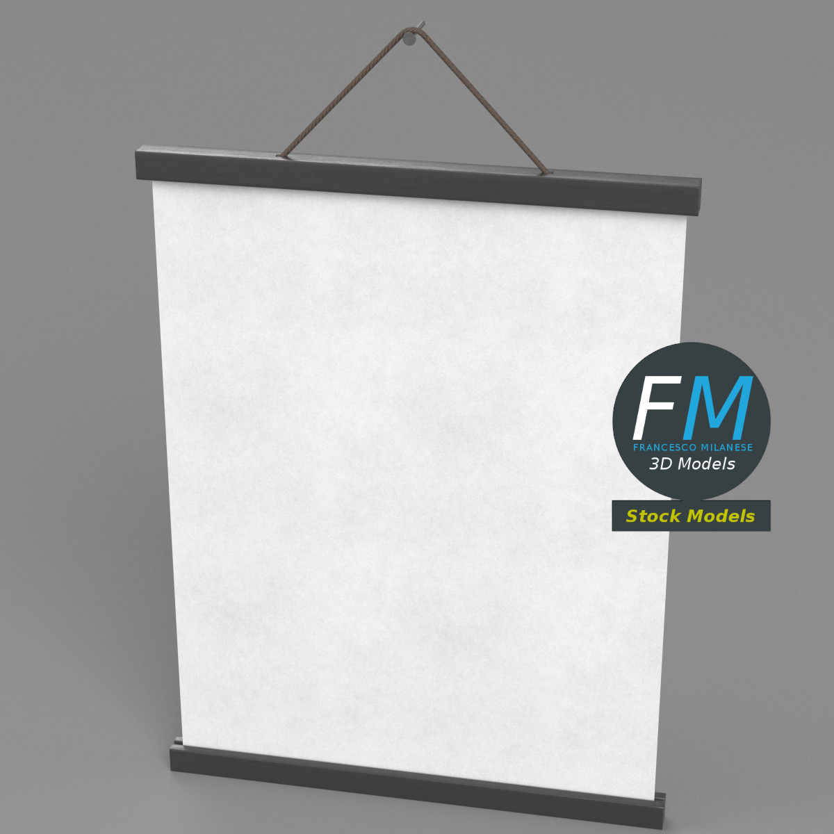 3D-Modell - Posterhalter mit Seilaufhängung - 02