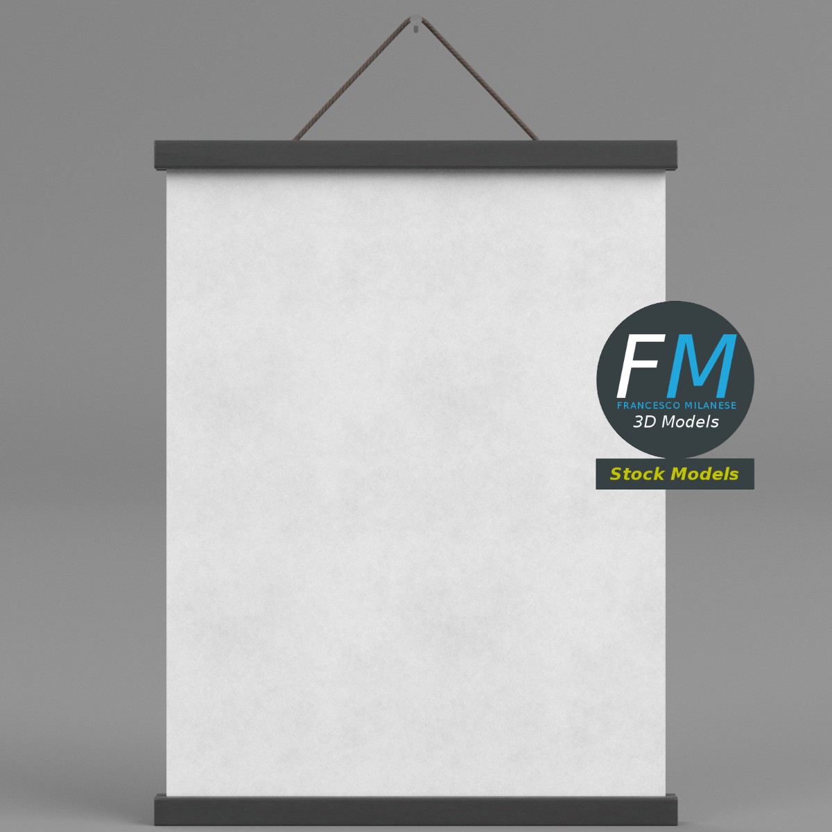 3D-Modell - Posterhalter mit Seilaufhängung - 03