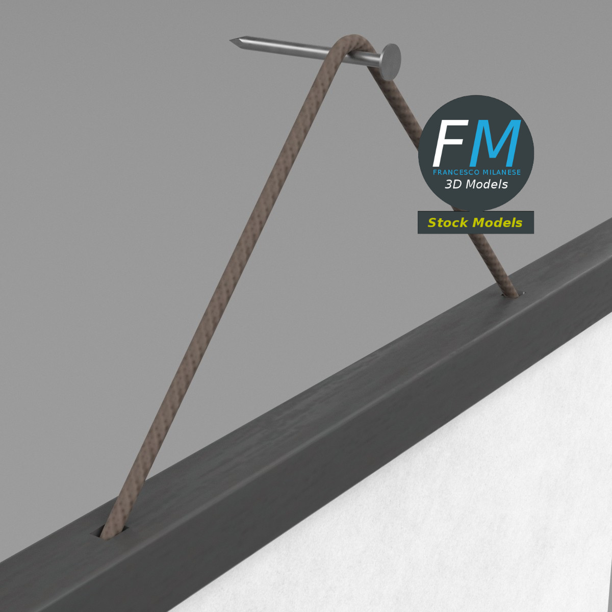 3D-Modell - Posterhalter mit Seilaufhängung - 04
