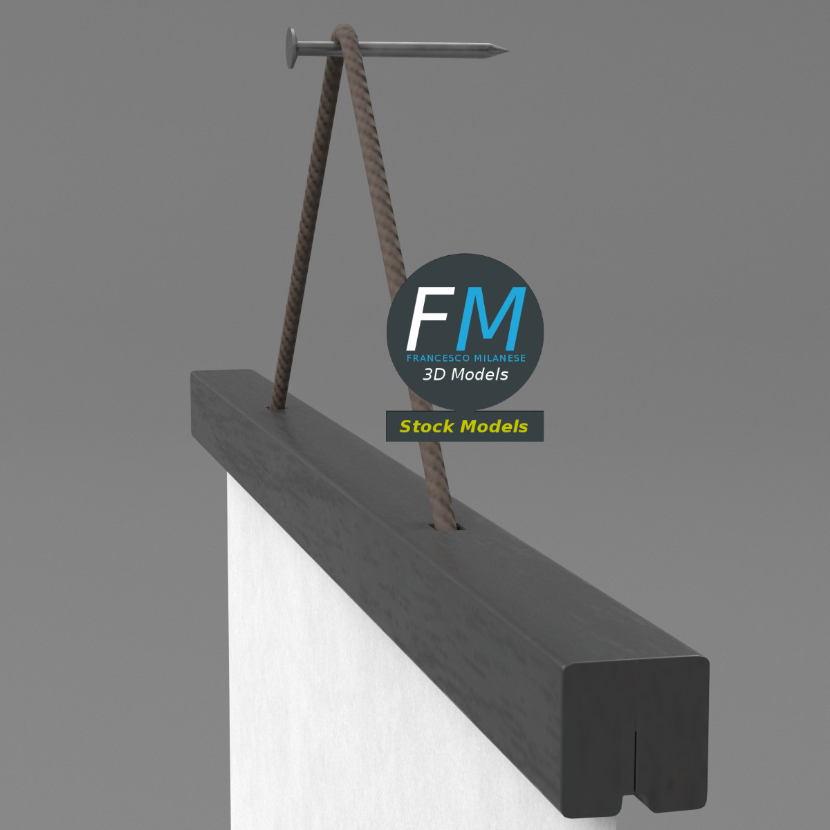 3D-Modell - Posterhalter mit Seilaufhängung - 05