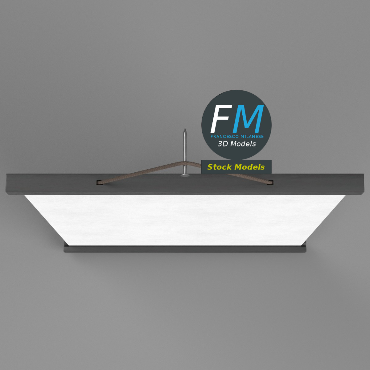 3D-Modell - Posterhalter mit Seilaufhängung - 06