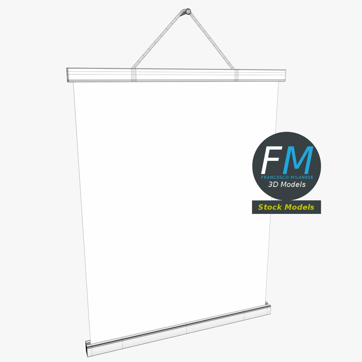 3D-Modell - Posterhalter mit Seilaufhängung - 07