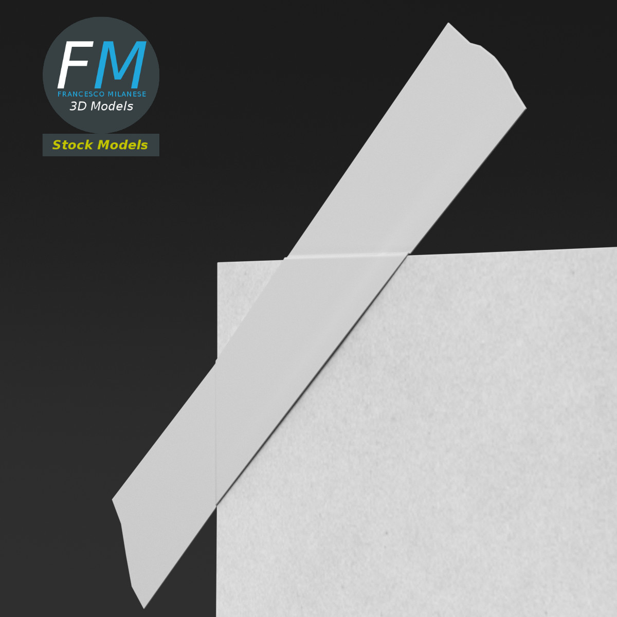 3D-Modell - Poster-Mockup mit Klebeband - 05