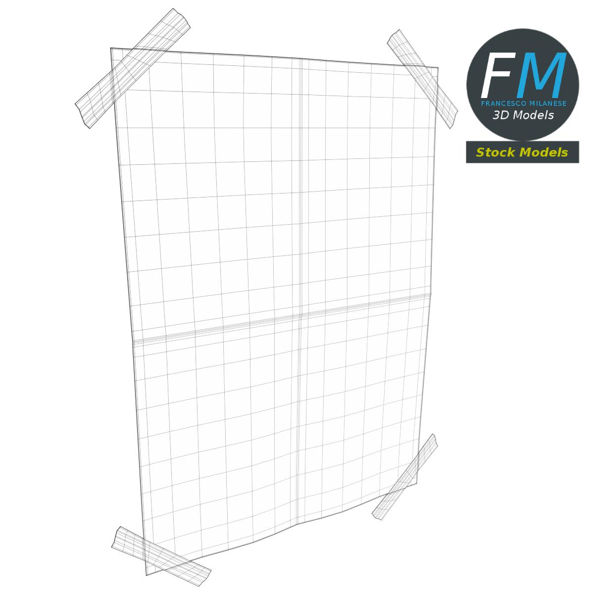 3D-Modell - Poster-Mockup mit Klebeband - 07