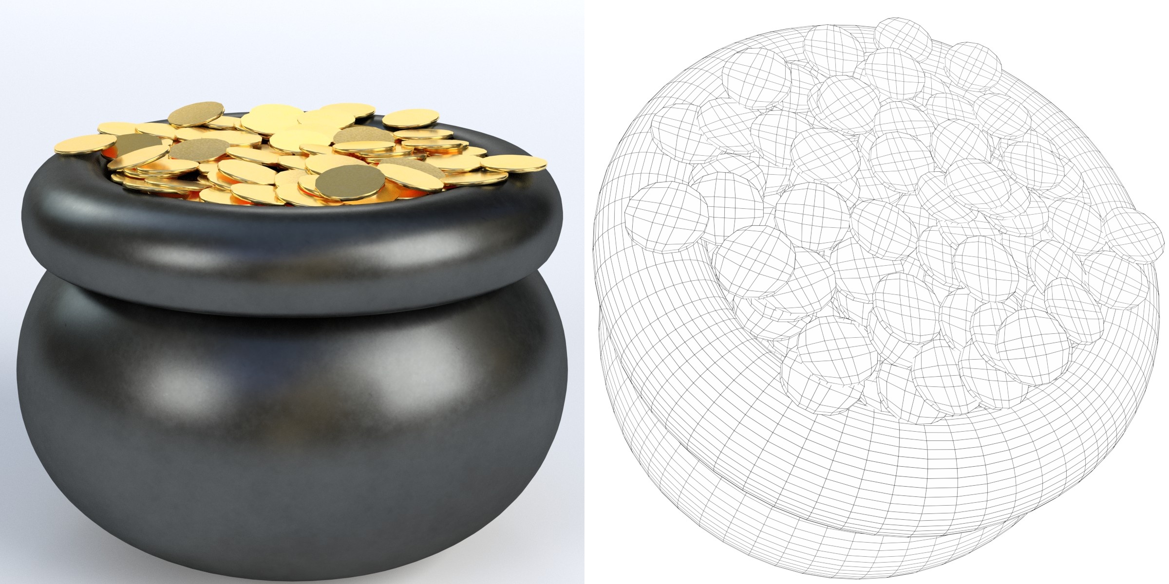 3D-Modell - Goldtopf